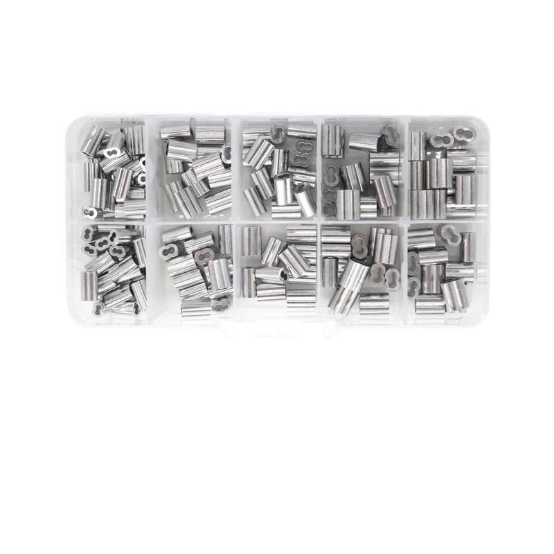 Stahldrahtseil-Crimphülse, Aluminium-Crimphülse au M1 M1.2 M1.5 M2 Aluminium Furrules Crimpen Hülse Set Doppel-Loch 8 Form von BTYQKZVPM