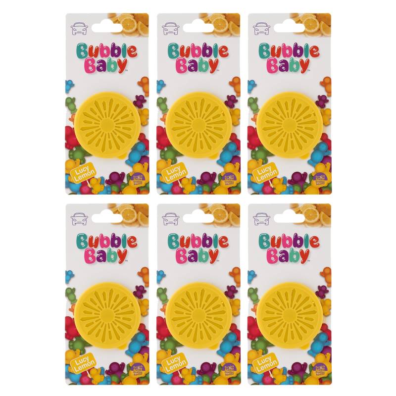 BUBBLEBABY Langlebiger Auto-Lufterfrischer und Geruchsbeseitiger, Bio-Röhre, Zitrone (6er-Pack) von BUBBLEBABY