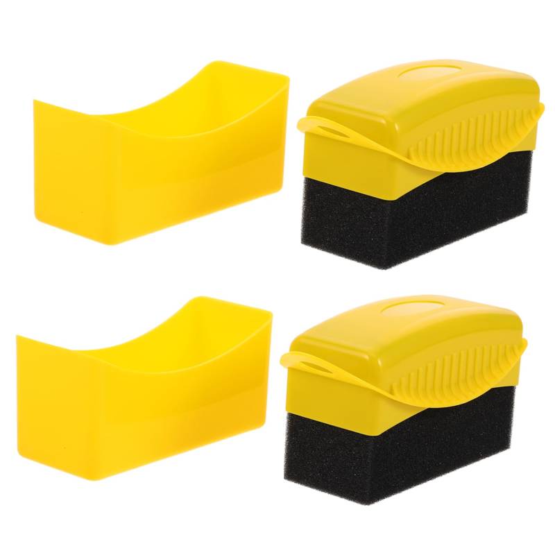BUGUUYO 2 Stück Auto Reinigungswerkzeuge Bürste Reifen Reifenpeeling Reifenpflege Reifenreiniger Autowachs Pad Autoreifen Glanz Reifen von BUGUUYO