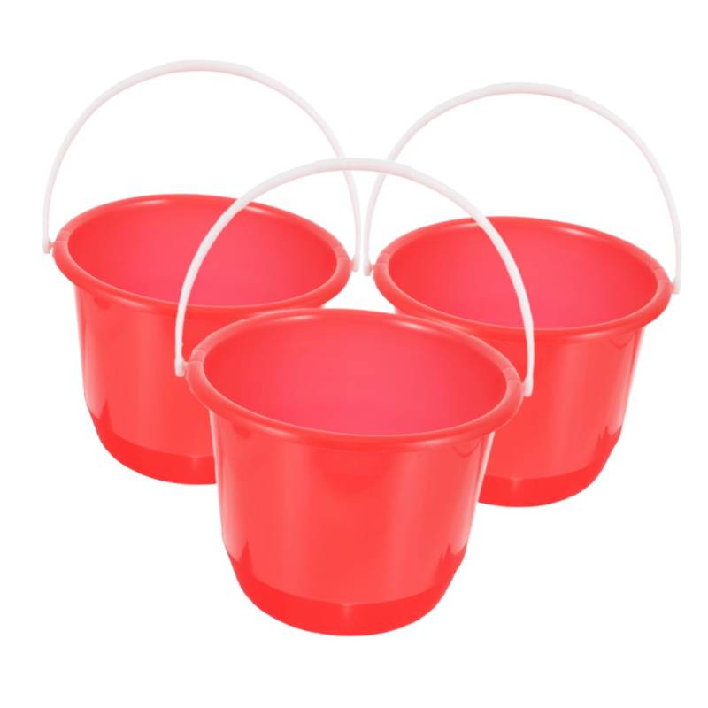 BUGUUYO 3St Autowascheimer Behälteretiketten tragbare Eimer Abwassereimer Mehrzweckeimer Kunststoff Eimer Handliche Eimer DIY EIMER tragbarer wasserbehälter Plastikeimer für Partys rot von BUGUUYO