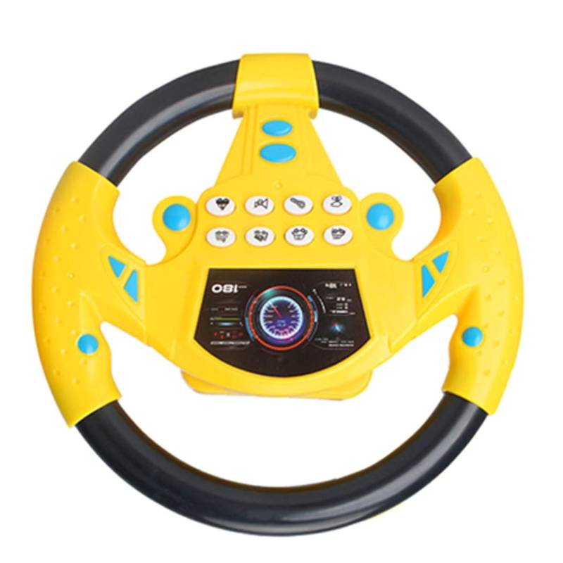 BUGUUYO Lenkradsimulator Mini Lenkrad Für Lenkrad Autositz Kleines Simuliertes Passagier Fahrspielzeug Gefälschtes Lenkrad Lenkrad Kunststoff Gelb von BUGUUYO