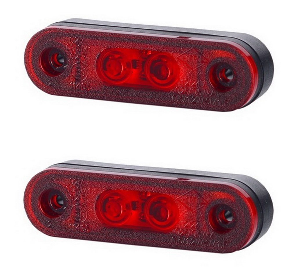 BUL BARS 2 x 2 SMD LED Rot Begrenzungsleuchte Seitenleuchte mit Gummi-Pad 12V 24V E-Prüfzeichen Positionsleuchte Auto LKW PKW Lampe Leuchte Licht Universal von BUL BARS