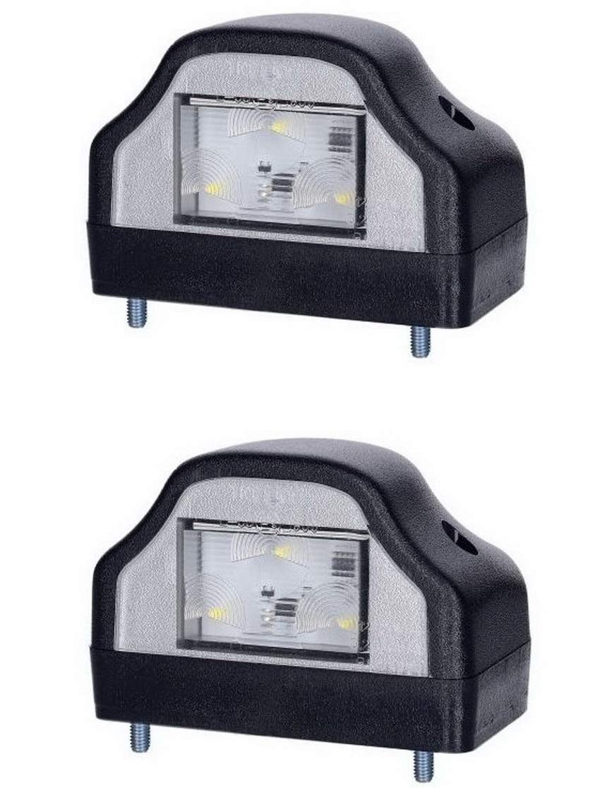 BUL BARS 2 x LED Kennzeichenleuchte 12V 24V mit E-Prüfzeichen Nummernschildleuchte Kennzeichenbeleuchtung Kennzeichen Auto SMD Rück Hinten LKW PKW KFZ von BUL BARS