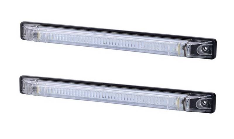 BUL BARS 2 x LANGE LED Weiß Begrenzungsleuchte Seitenleuchte 12V 24V mit E-Prüfzeichen Positionsleuchte Auto LKW PKW KFZ Lampe Leuchte Licht Front Universal von BUL BARS