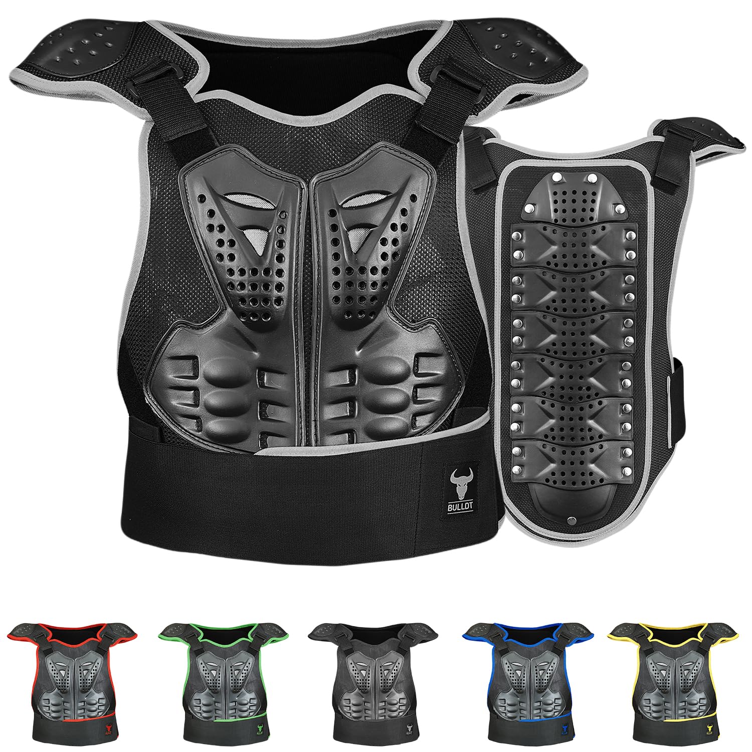 BULLDT Protektorenweste Damen & Herren für Motorrad Motocross ATV Skatebording Quad Scooter MTB Enduro Reiten Protektoren - Atmungaktiv Weste Verstellbar - Grau - 54 BULLDT Protektorenweste Damen & Herren für Motorrad Motocross ATV Skatebording Quad Scooter MTB Enduro Reiten Protektoren - Atmungaktiv Weste Verstellbar - Grau - 54 von BULLDT