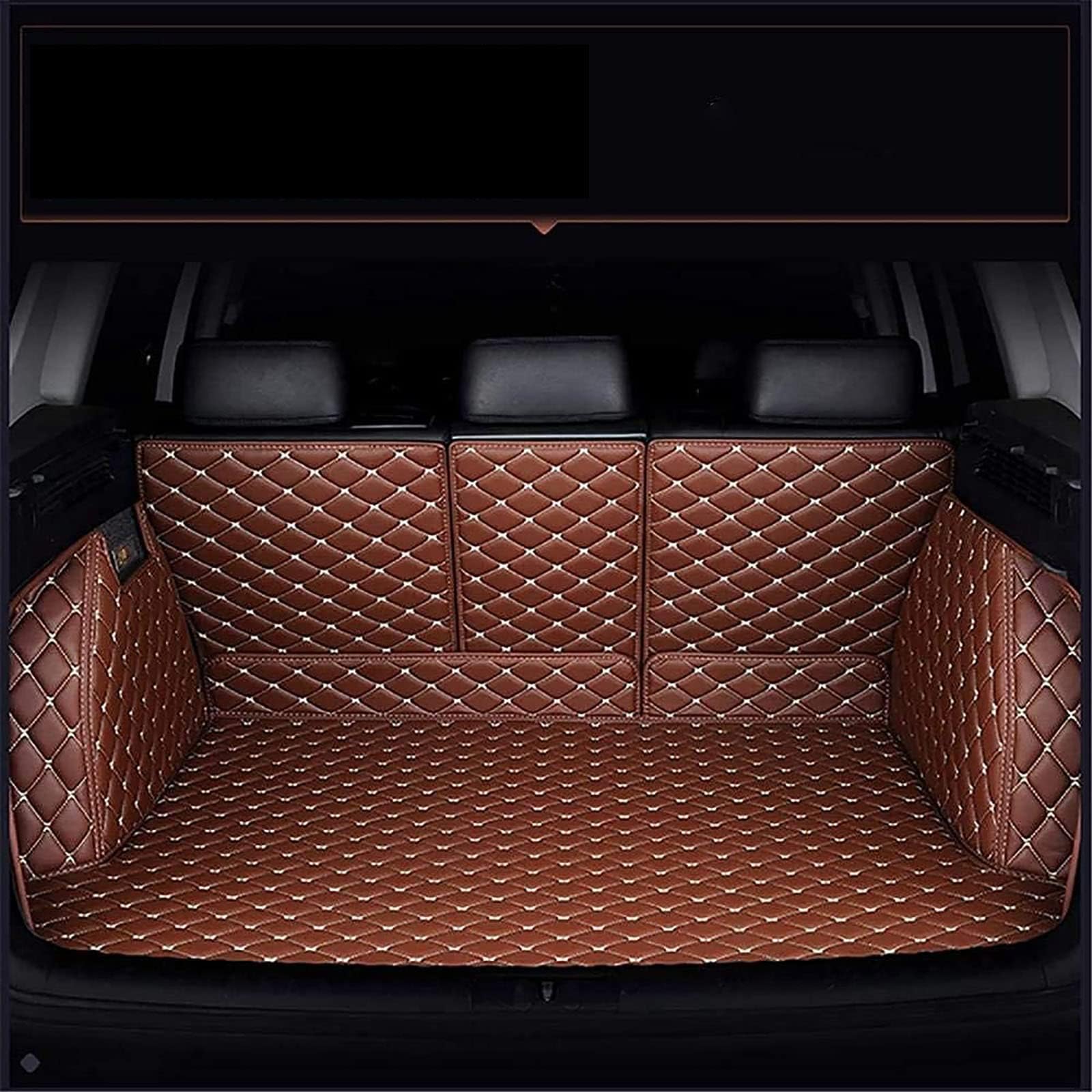 Full Wrap Leder Kofferraum Matte Für Audi A4 B9 Avant/Kombi 2015-2023,Auto Zubehör Innen Schutz Pad Wasser Beweis,E-Brown von BUNIQ