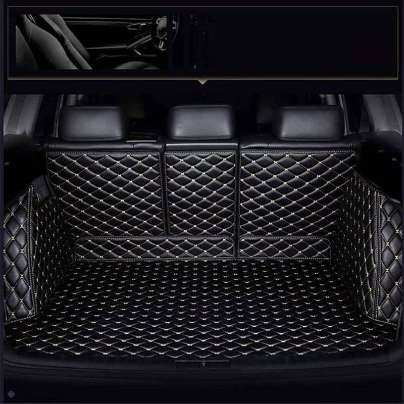 Full Wrap Leder Kofferraum Matte Für Mercedes-Benz GLE (5seats) 2020-2023,Auto Zubehör Innen Schutz Pad Wasser Beweis,C-Black Beige von BUNIQ
