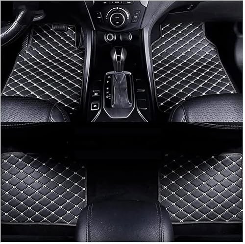 Auto Bodenmatte Fußmatten für Mercedes Benz CLA 2020-2023 C118 X118, Nach Maß Allwetterschutz Leder Fussmatten Vorne und Hinten Automatten Set,Black-beige von BURIM