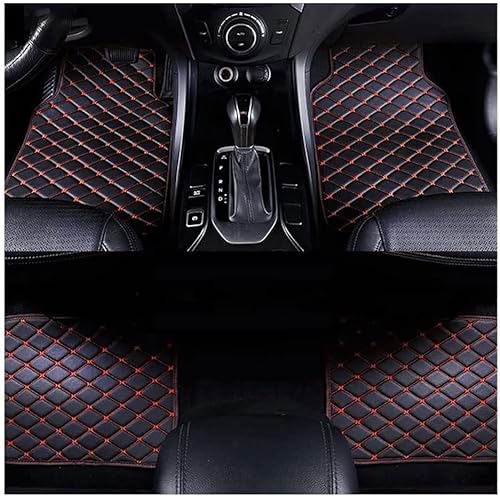 Auto Bodenmatte Fußmatten für Mercedes Benz CLA 2020-2023 C118 X118, Nach Maß Allwetterschutz Leder Fussmatten Vorne und Hinten Automatten Set,Black-red von BURIM