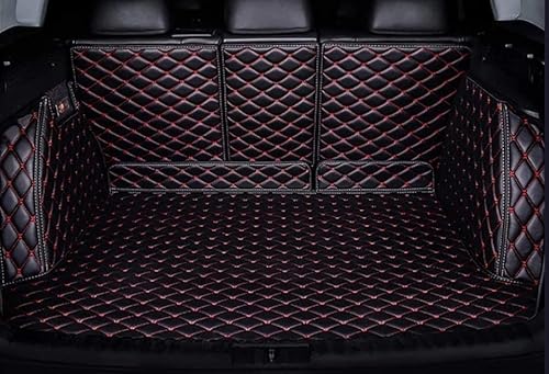 Voller Surround Auto Leder Kofferraummatten für Mercedes Benz GLB 5seat 2020-2022 2023, Cargo Teppich Kratzfest rutschfest Kofferraum Schutzmatten Zubehör,Black red Voller Surround Auto Leder Kofferraummatten für Mercedes Benz GLB 5seat 2020-2022 2023, Cargo Teppich Kratzfest rutschfest Kofferraum Schutzmatten Zubehör,Black red von BURIM