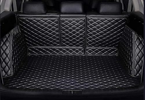 Voller Surround Auto Leder Kofferraummatten für Mercedes Benz GLB 5seat 2020-2022 2023, Cargo Teppich Kratzfest rutschfest Kofferraum Schutzmatten Zubehör,Black von BURIM