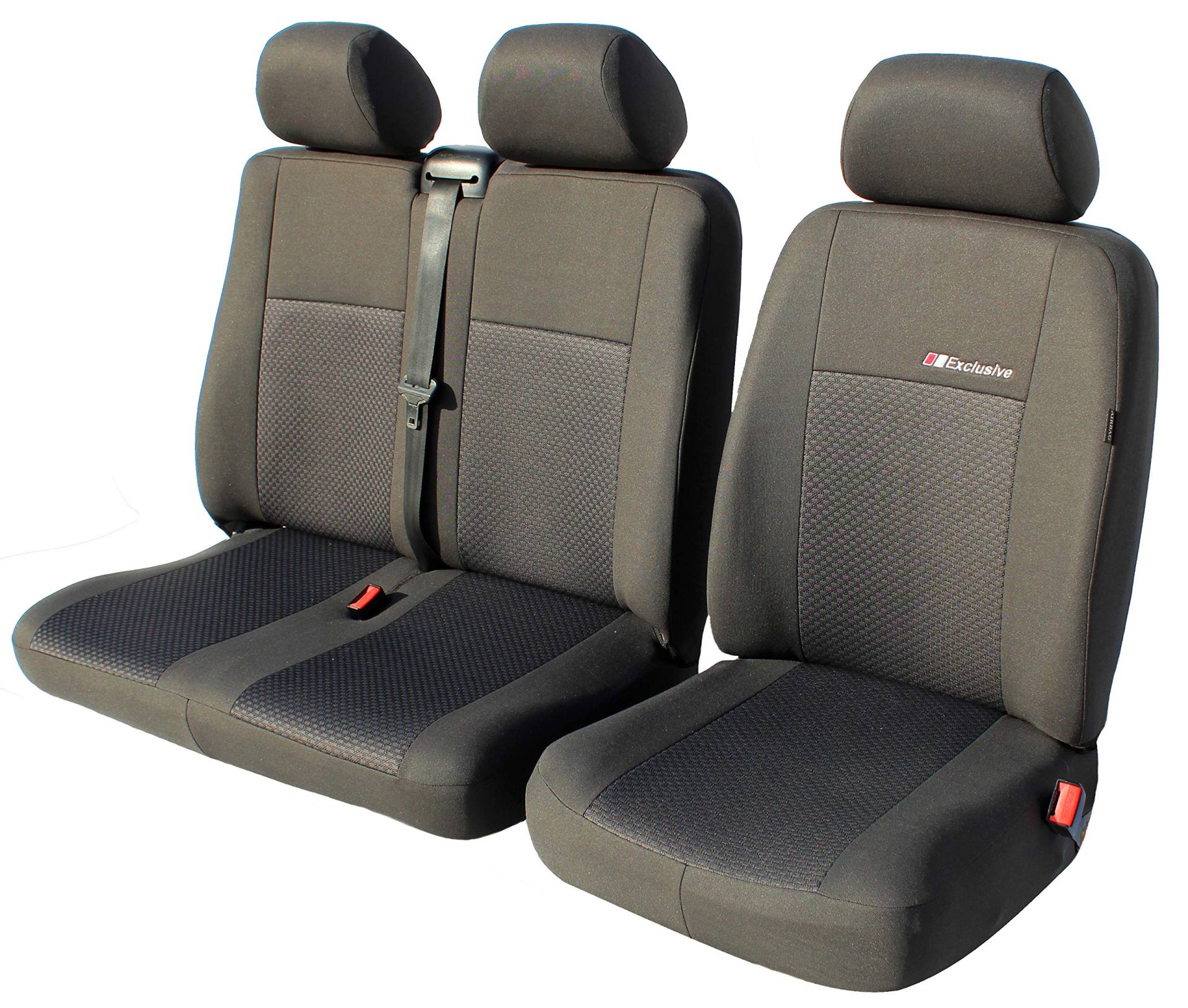 Exclusive Autositzbezüge Sitzbezüge Universal Fahrersitz + 2er Beifahrersitzbank Schonbezüge (Diactric) Polyester von BUS Exclusive