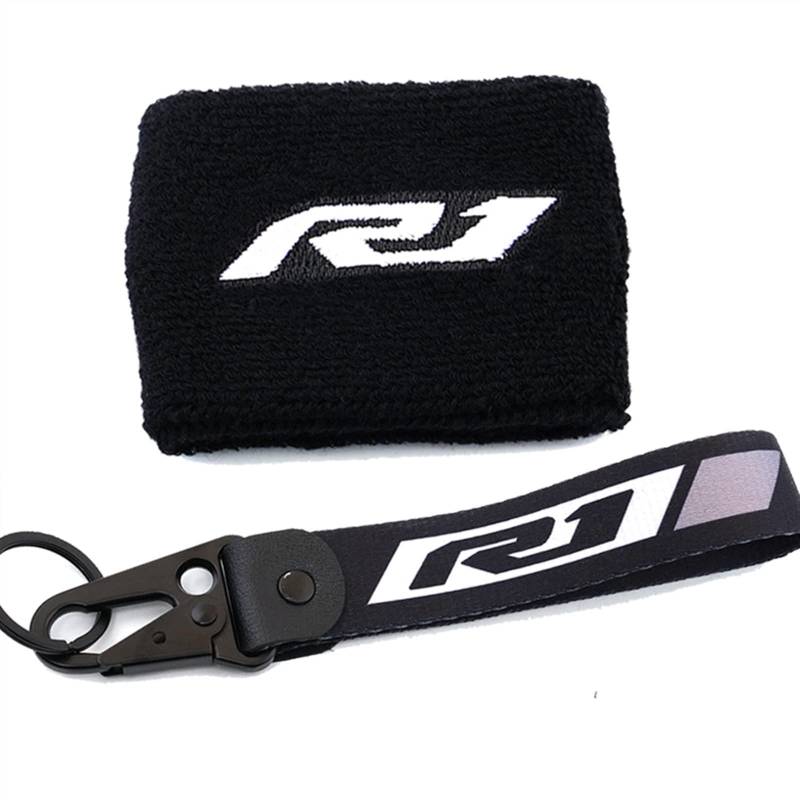 Motorrad Vorderradbremse Reservoir Sock Fluid Oil Tank Cover Hüllen & Schlüsselanhänger Schlüsselanhänger for R1 YZF-R1 YZFR1 YZF R1M (Color : 1 Sock-Keyring Grey) von BUSEB