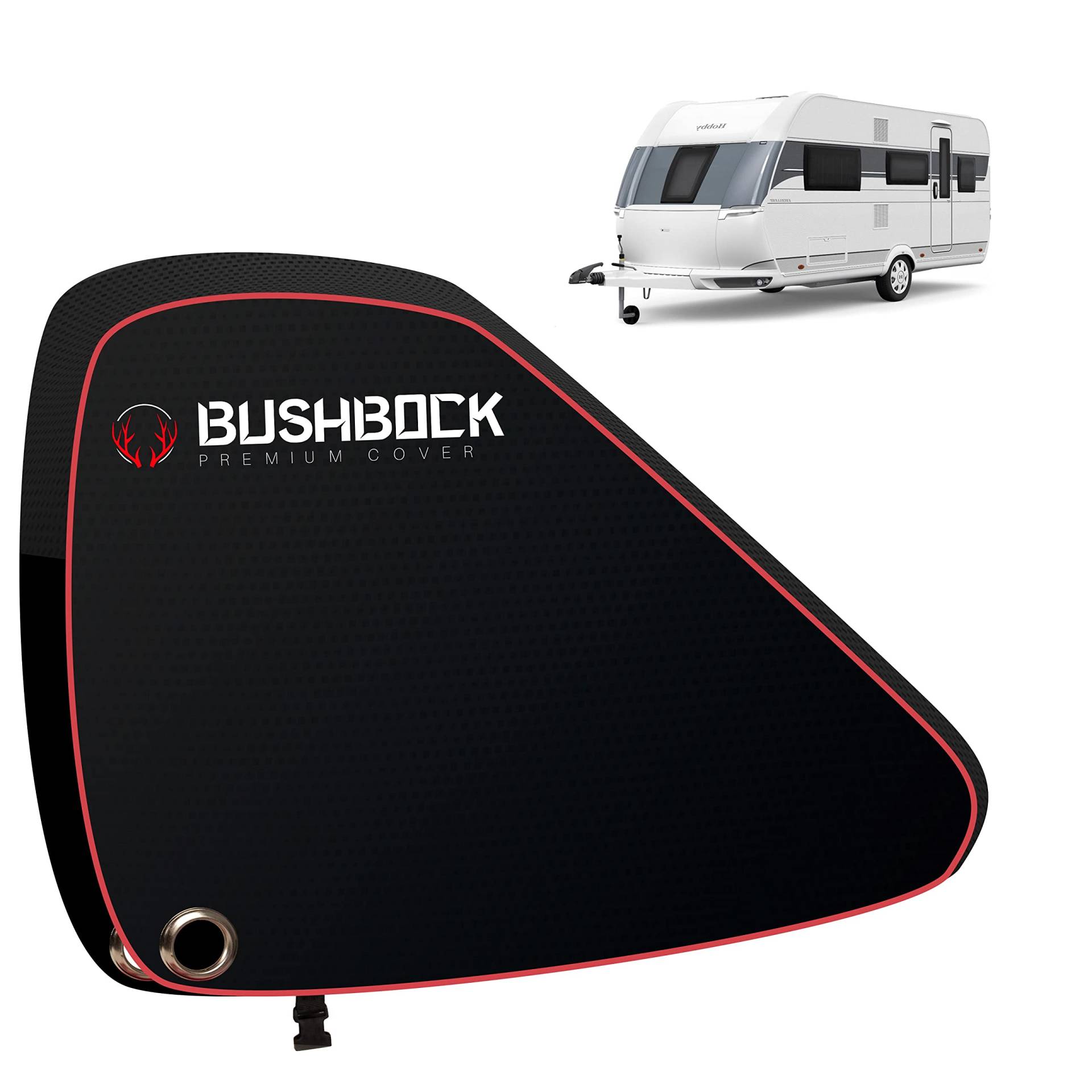 BUSHBOCK® Premium Deichselhaube - unsere Beste! extra hochwertig, schwer, robust, Doppelnaht - aus Oxford 600D Material mit Reflektoren. Deichselabdeckung - für Wohnwagen/Anhänger von BUSHBOCK Premium Cover