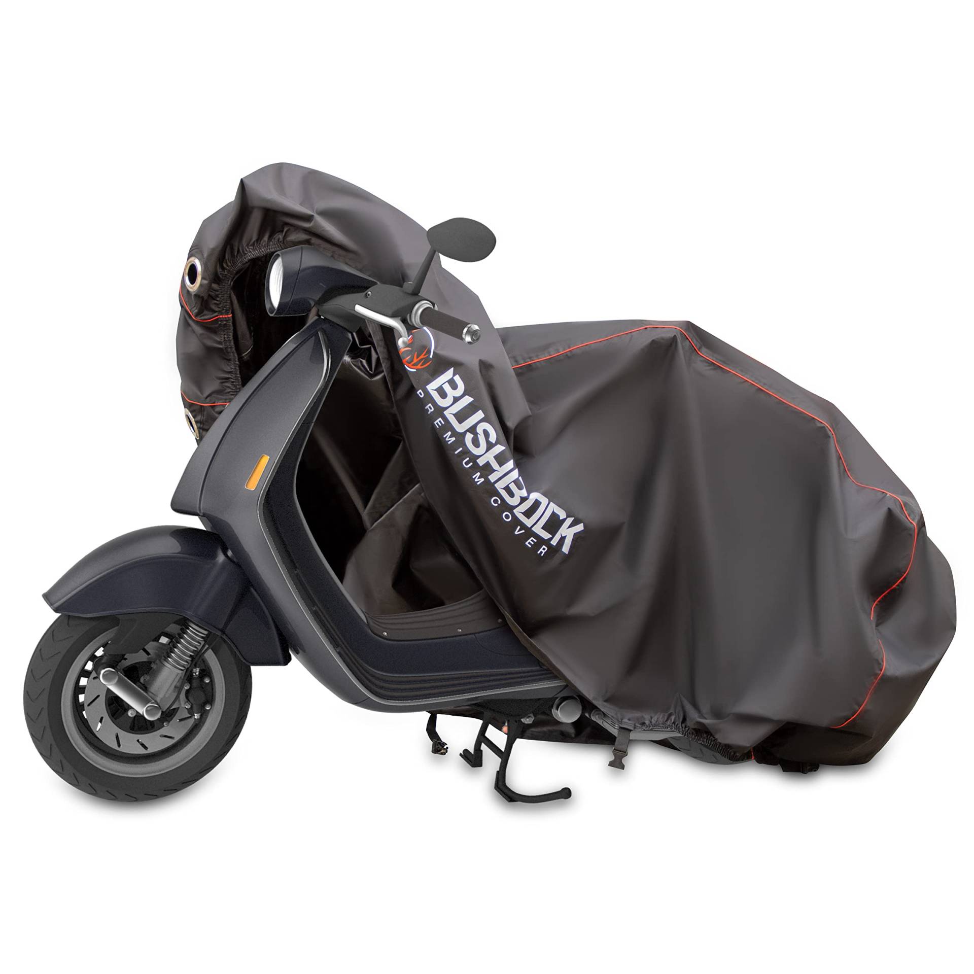 BUSHBOCK® Premium Motorroller Abdeckplane mit Ripstop Struktur - Kein Aufreißen mehr! - Outdoor/Indoor - wasserdichte Abdeckhaube - Motorradplane (M) von BUSHBOCK Premium Cover