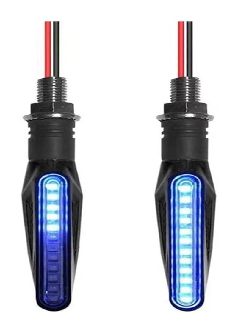 BUTUFYTR Blinkerleuchten Motorrad Moto Motorrad Blinker Licht 12V 48V 52V 60V Blinker Blinker Anzeige Zubehör(Blau) von BUTUFYTR