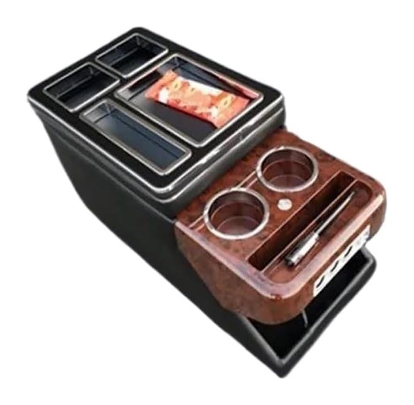 Glove Handschuhfach FÜR Odyssey 09-18 Armlehnenbox Mit USB-Getränkehalter Atmosphärenlicht Armlehnen-Aufbewahrungsbox(Black Wood) von BUTUFYTR