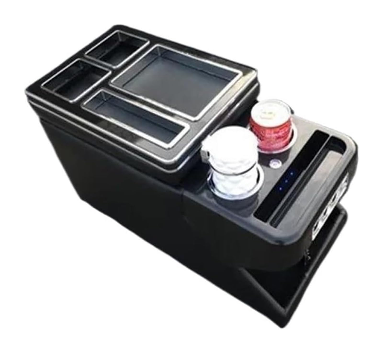 Glove Handschuhfach FÜR Odyssey 2009-2018 Armlehne Aufbewahrungsbox USB-Getränkehalter Atmosphäre Licht Armlehnenbox(Schwarz) von BUTUFYTR