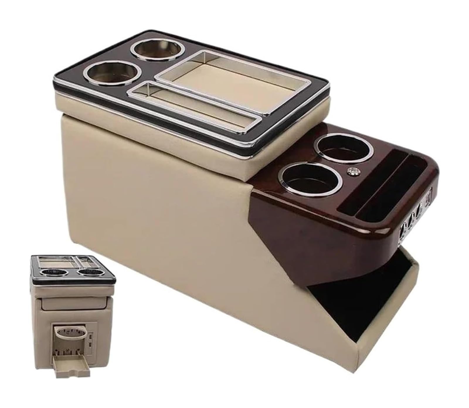 Glove Handschuhfach FÜR T&oyota Für Procace Für Verso 16-23 Reihe Vorne Geländer Box Set Zentrale Armlehne Storage Box(C Beige) von BUTUFYTR
