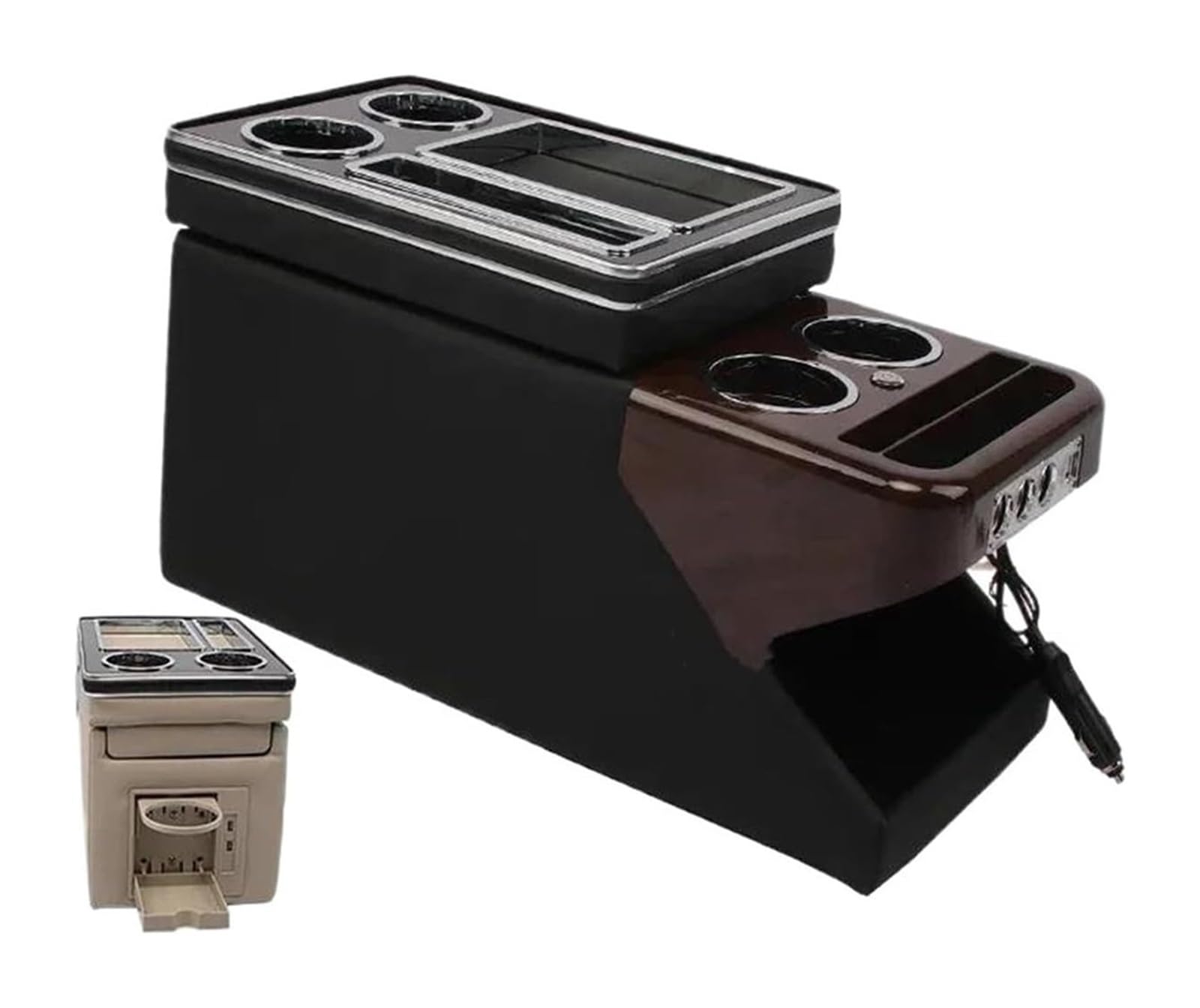Glove Handschuhfach FÜR T&oyota Für Procace Für Verso 16-23 Reihe Vorne Geländer Box Set Zentrale Armlehne Storage Box(C Black) von BUTUFYTR