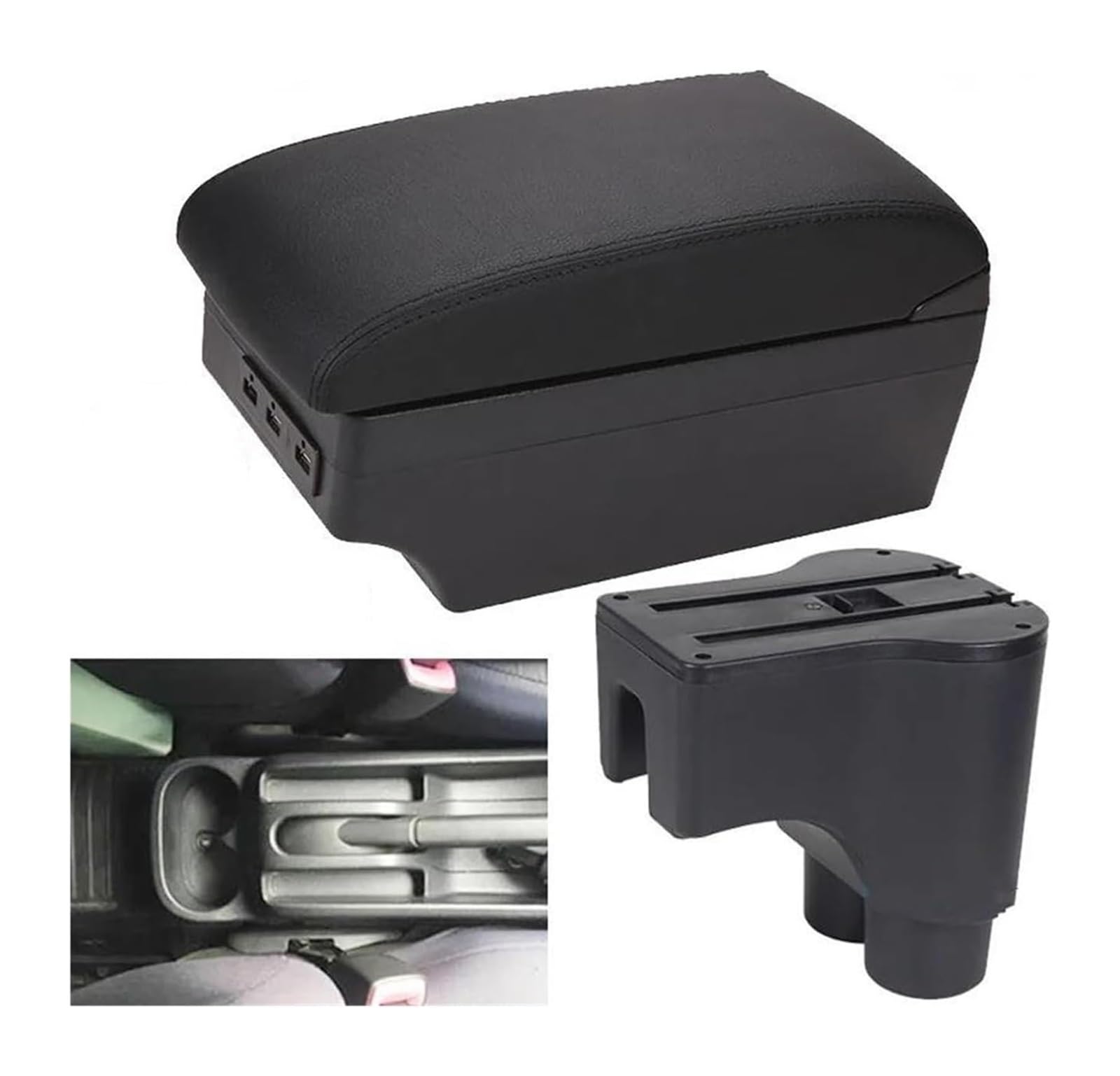 Glove Handschuhfach Für Daihatsu Für Terios 2 Armlehne Lagerung Box Zentrale Inhalt Box Produkte Innen Auto Armlehne Lagerung(A2 Black Line 7usb) von BUTUFYTR