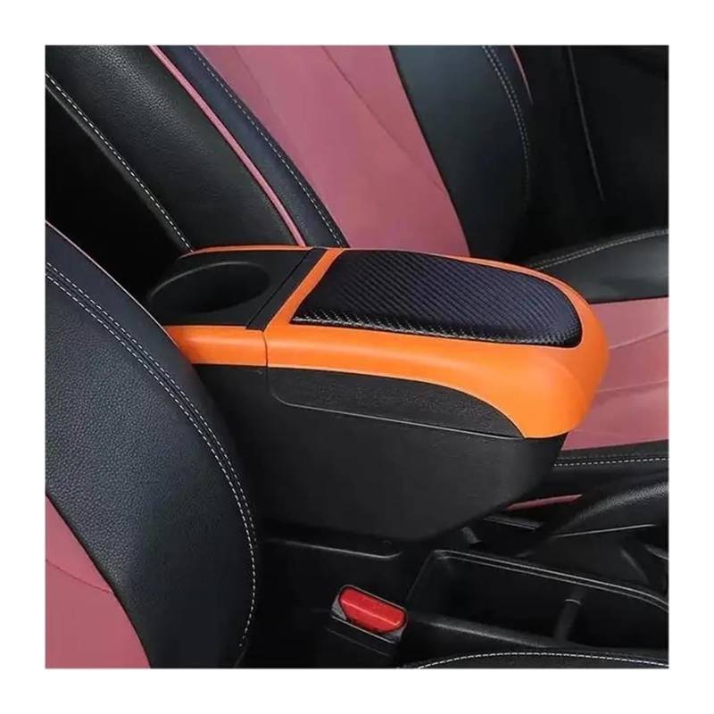 Glove Handschuhfach Für Daihatsu Für Terios Armlehnenbox Innenteile Mittelkonsole Armablage Ellenbogenstütze USB-Armlehnen-Aufbewahrungsbox(Black Orange Color) von BUTUFYTR