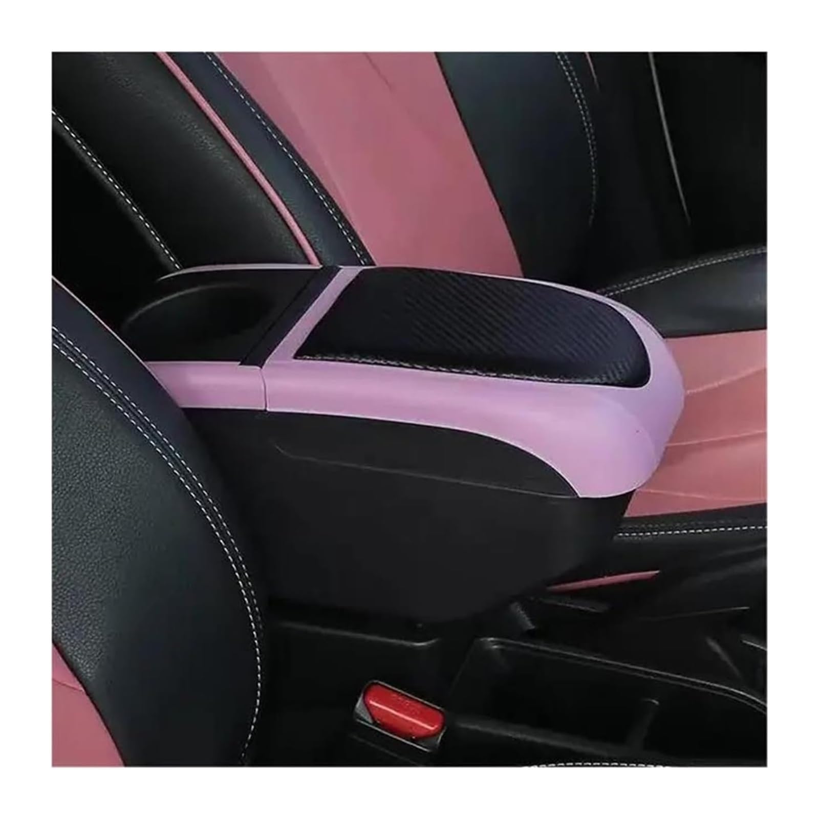 Glove Handschuhfach Für Daihatsu Für Terios Center Console Armlehne Lagerung Ellenbogen Rest Mit USB Armlehne Lagerung Armlehne Box Innen Teile(Black Pink Color) von BUTUFYTR