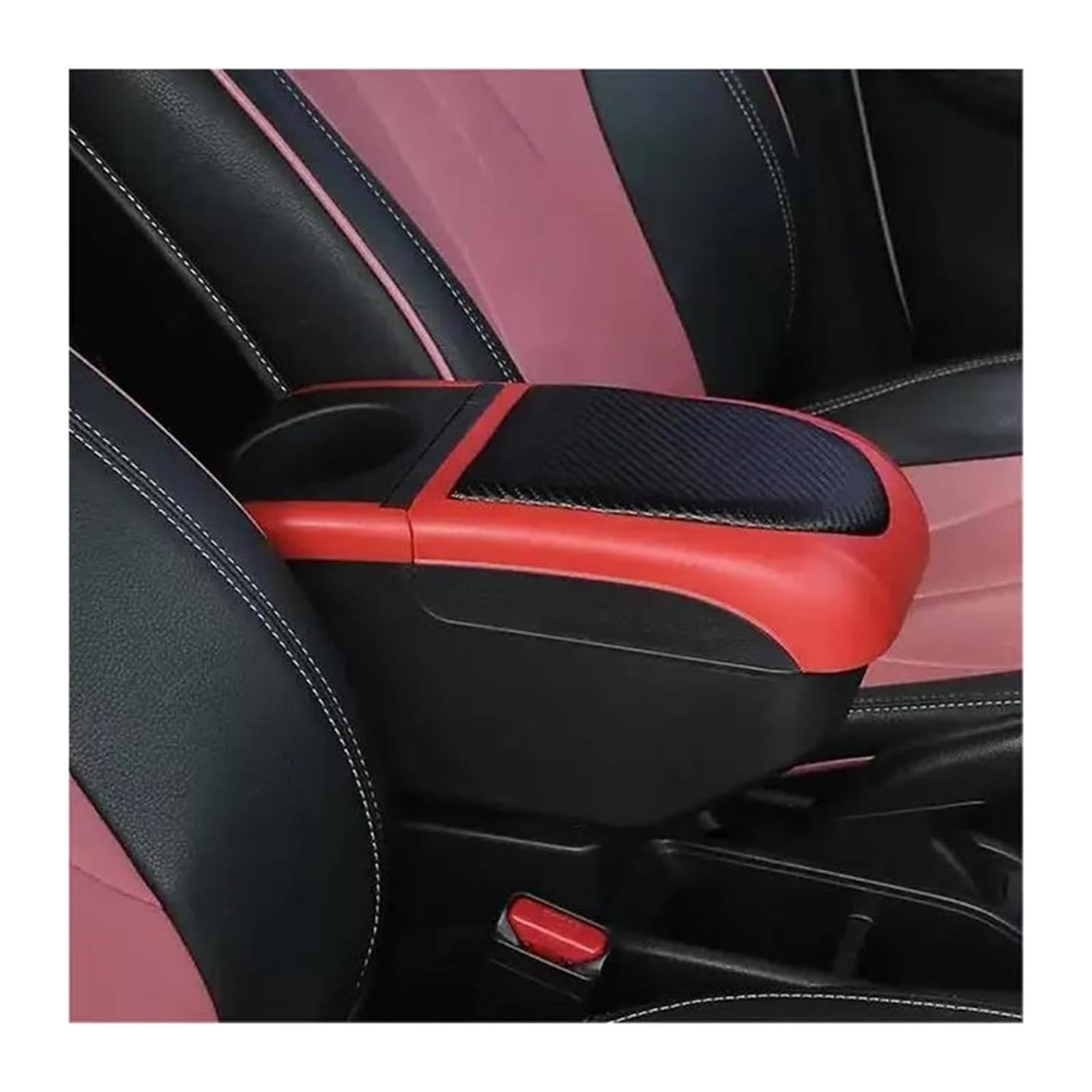 Glove Handschuhfach Für Daihatsu Für Terios Center Console Armlehne Lagerung Ellenbogen Rest Mit USB Armlehne Lagerung Armlehne Box Innen Teile(Black Red Color) von BUTUFYTR