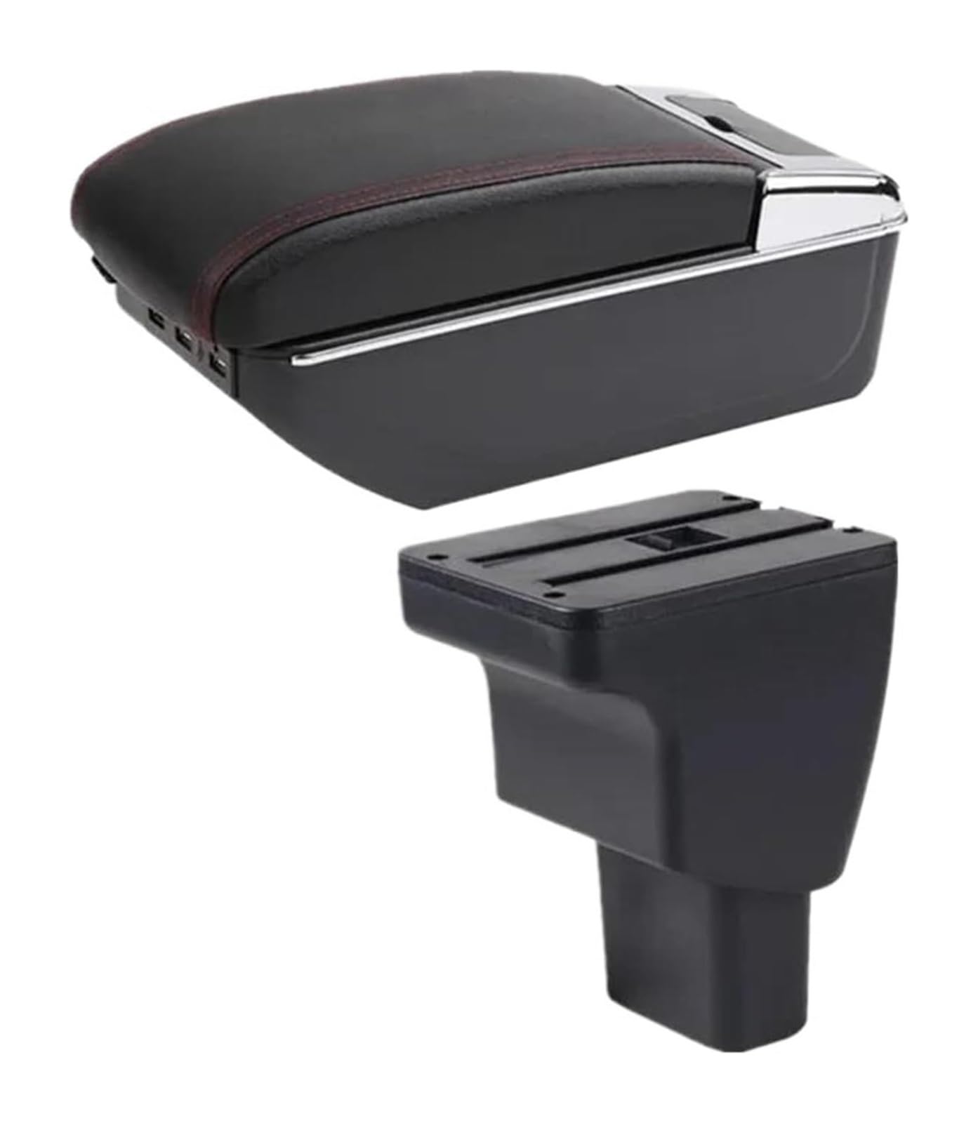 Glove Handschuhfach Für Hyundai I10 Auto Armlehne Box Innen Details Retrofit Teile Zentrale Lagerung Box Center Console Storage Box(C2 Black Line 7usb) von BUTUFYTR