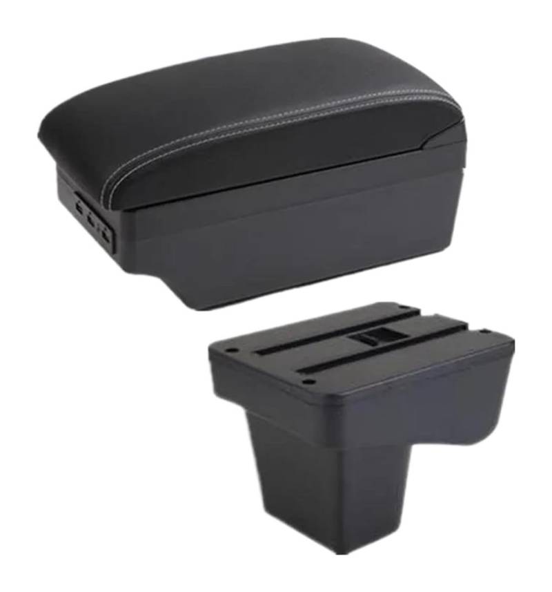 Glove Handschuhfach Für Kia Für Stonic Auto Armlehne Box Zentrale Lagerung Box Nachrüstung Innenraum Mit USB Center Console Storage Box(C White Line 7usb) von BUTUFYTR