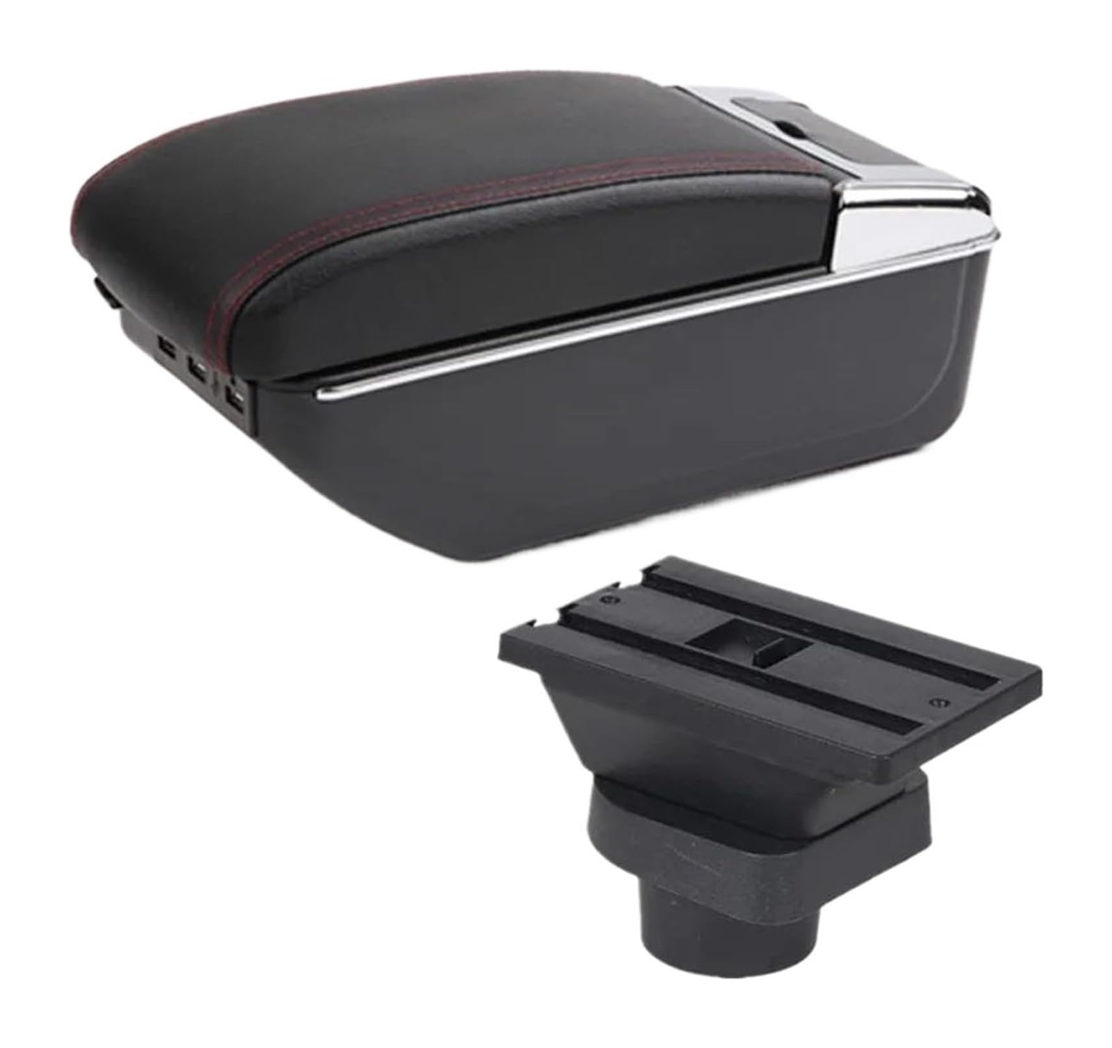 Glove Handschuhfach Für O&pel Für Corsa F 2020 Center Console Storage Box Auto Armlehne Box Zentraler USB-Ladebecherhalter(C1 Red Line 7usb) von BUTUFYTR