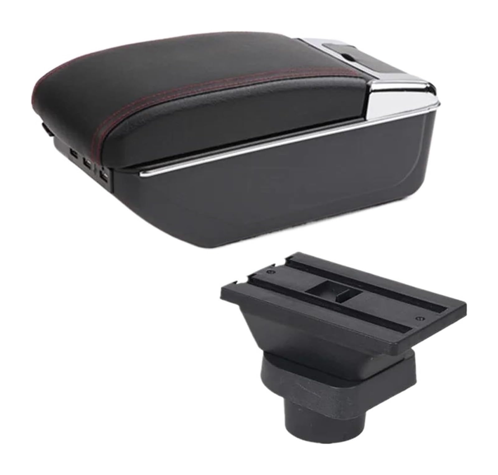 Glove Handschuhfach Für O&pel Für Corsa F 2020 Center Console Storage Box Auto Armlehne Box Zentraler USB-Ladebecherhalter(D1 Red Line 7usb) von BUTUFYTR