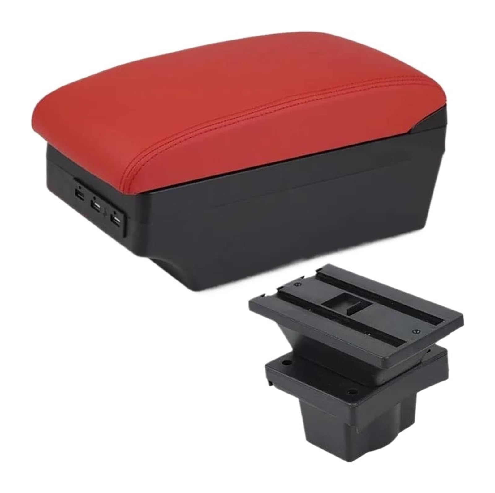 Glove Handschuhfach Für Octavia Für Yeti Mk2 2005-2012 Autoarmlehnenbox Aufbewahrungsbox Zentrale Mittelkonsolen-Aufbewahrungsbox(C4 Red 7usb) von BUTUFYTR