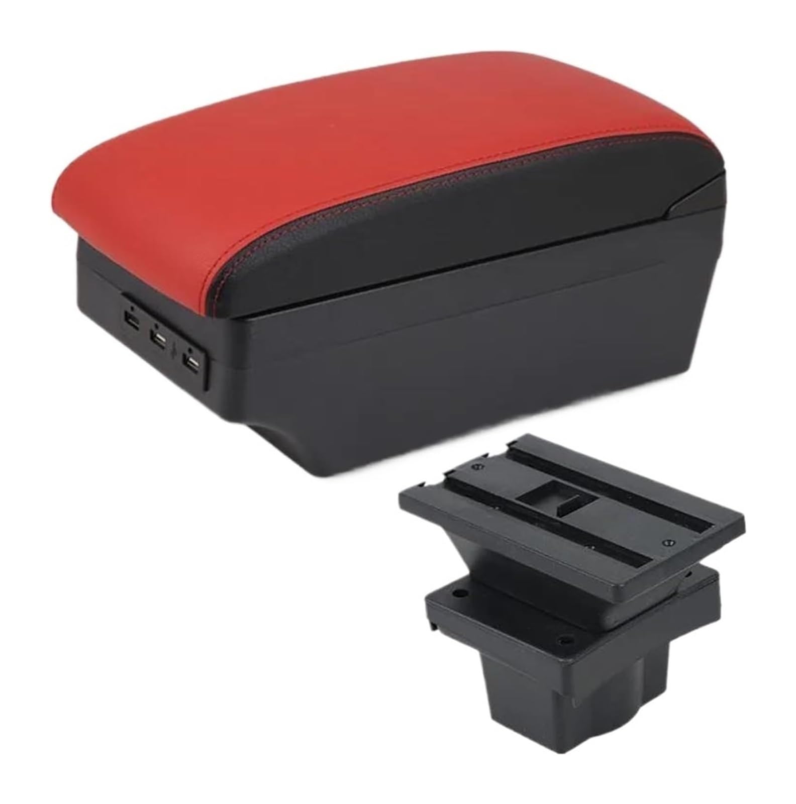 Glove Handschuhfach Für Octavia Für Yeti Mk2 2005-2012 Autoarmlehnenbox Aufbewahrungsbox Zentrale Mittelkonsolen-Aufbewahrungsbox(C5 Black Border 7usb) von BUTUFYTR