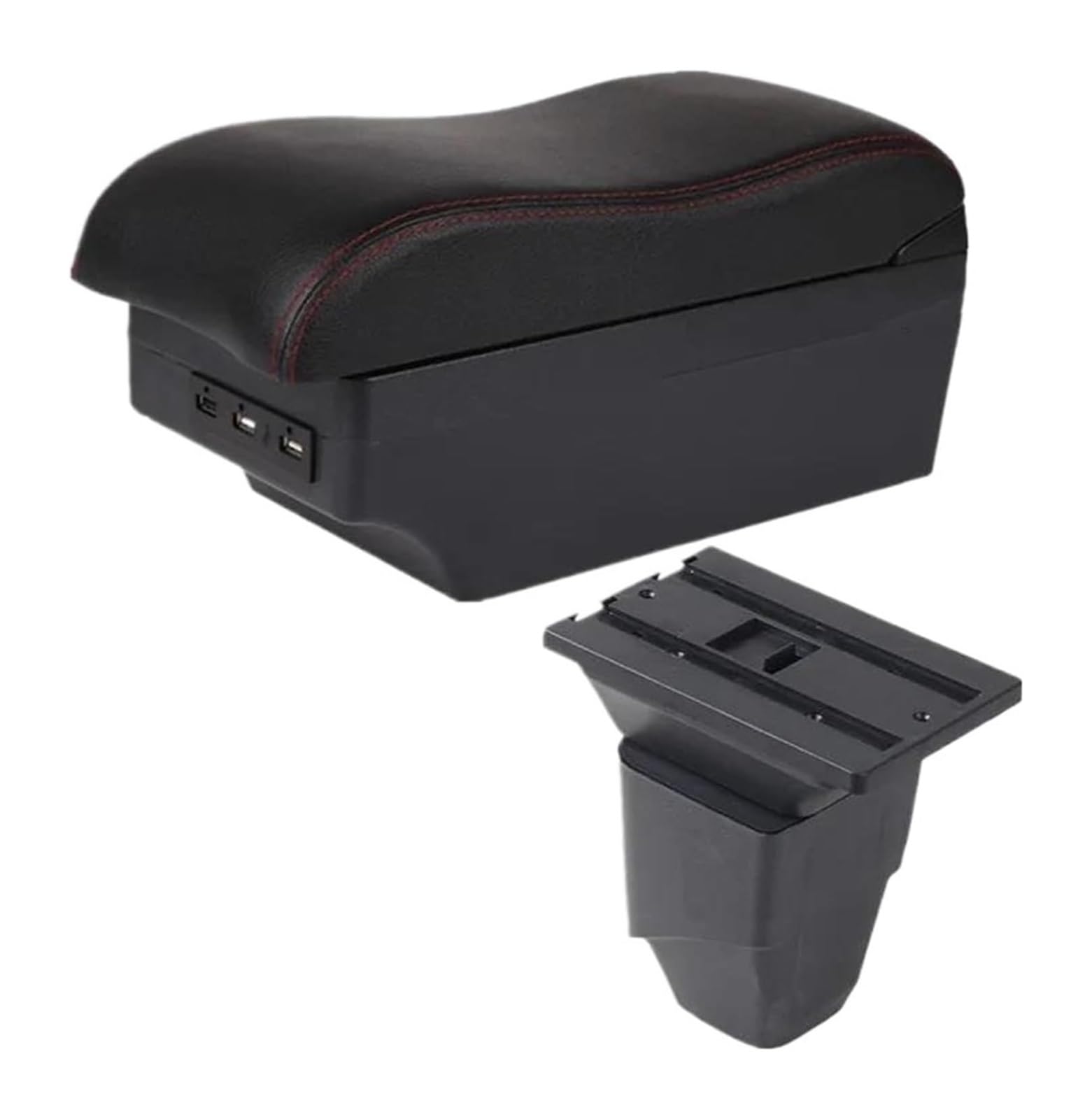 Glove Handschuhfach Für P&eugeot 206 Cc Cabrio Auto Armlehne Box Zentrum Speicher Box Innen Retrofit USB Lade Lagerung Box(C1 Red Line 7usb) von BUTUFYTR