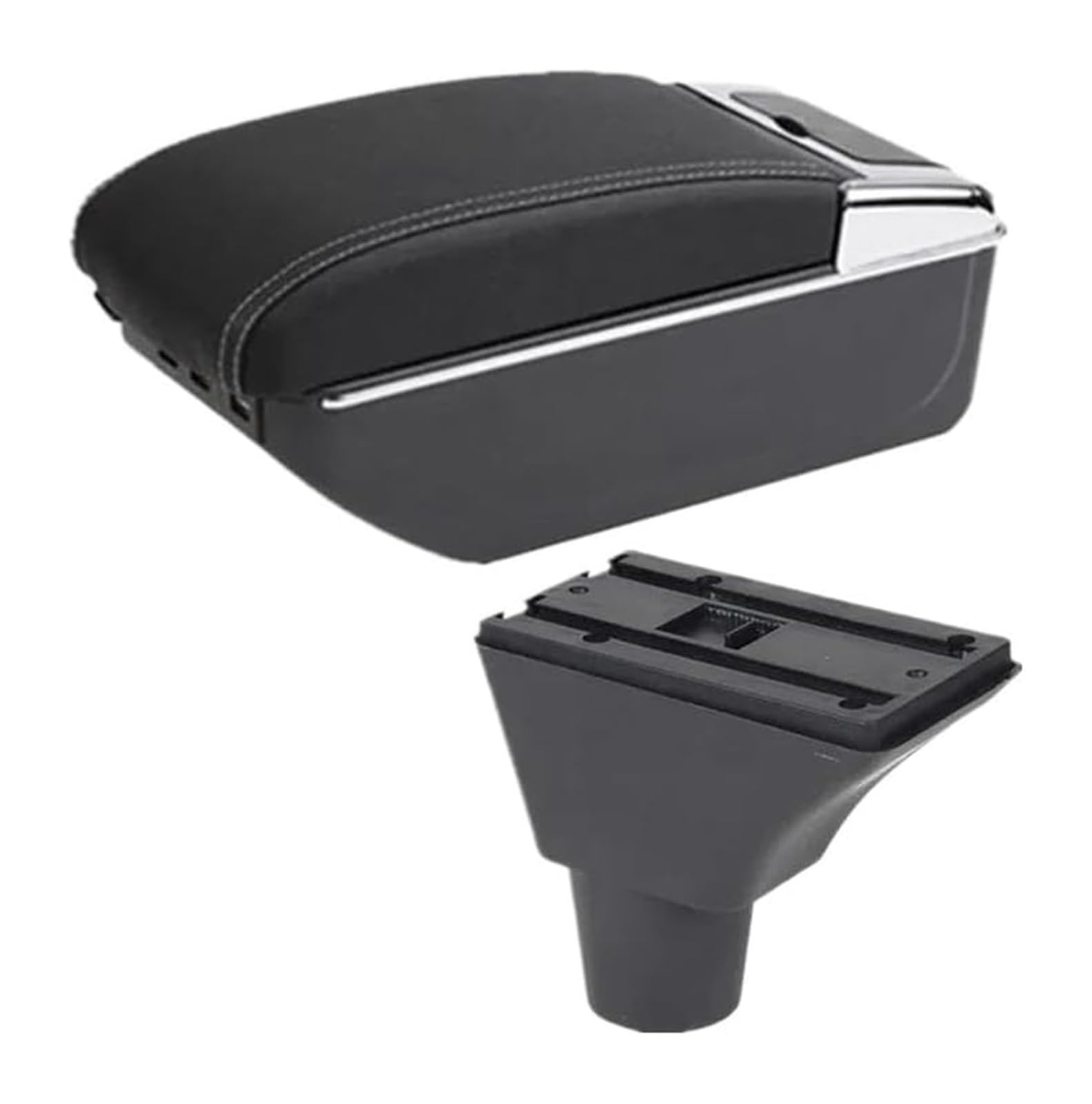 Glove Handschuhfach Für Seat Für Ibiza 6j 6L Auto Armlehne Box Zentrale Lagerung Box Nachrüstung Innen Center Console Storage Box(D White Line 7usb) von BUTUFYTR