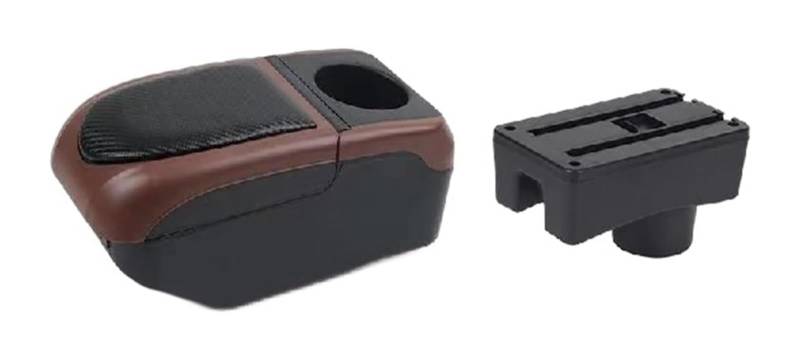 Glove Handschuhfach Für T&oyota Für Aygo X 2022 Auto Armlehne Box Zentrale Lagerung Box Innen Nachrüstung USB Tasse Halter(Black-coffee) von BUTUFYTR