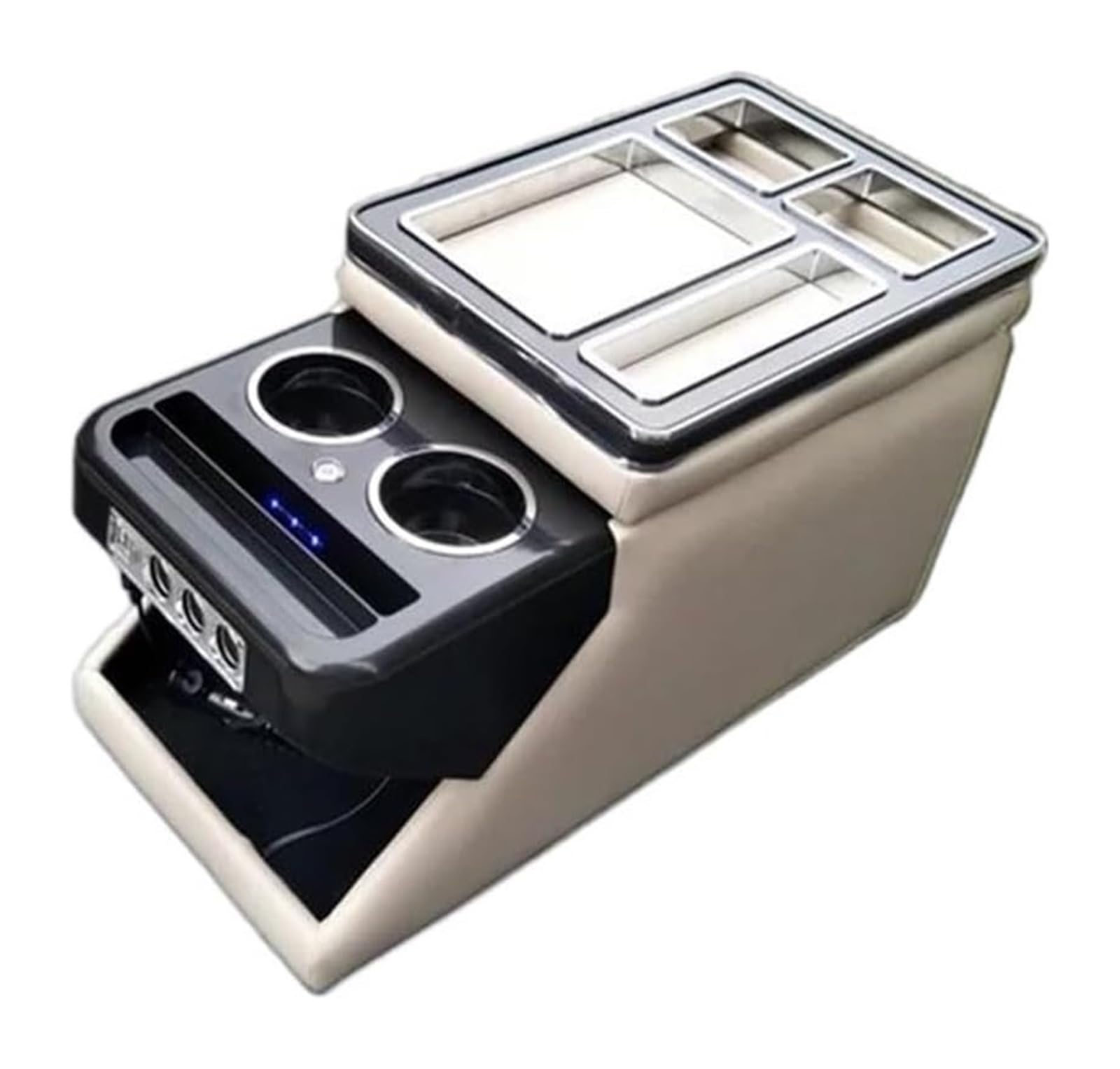 Glove Handschuhfach Für T&oyota Für Sienna 2021+ Armlehnen-Aufbewahrungsbox Innenausstattung Vordere Armlehnenbox Mit USB-Getränkehalter-Atmosphärenlicht(No Wireless Charge 3) von BUTUFYTR