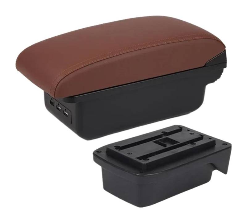 Glove Handschuhfach Für T&oyota Für Verso EZ Auto Armlehne Box Innen Details Teile Lagerung Box USB Center Console Storage Box(B6 Brown 3usb) von BUTUFYTR