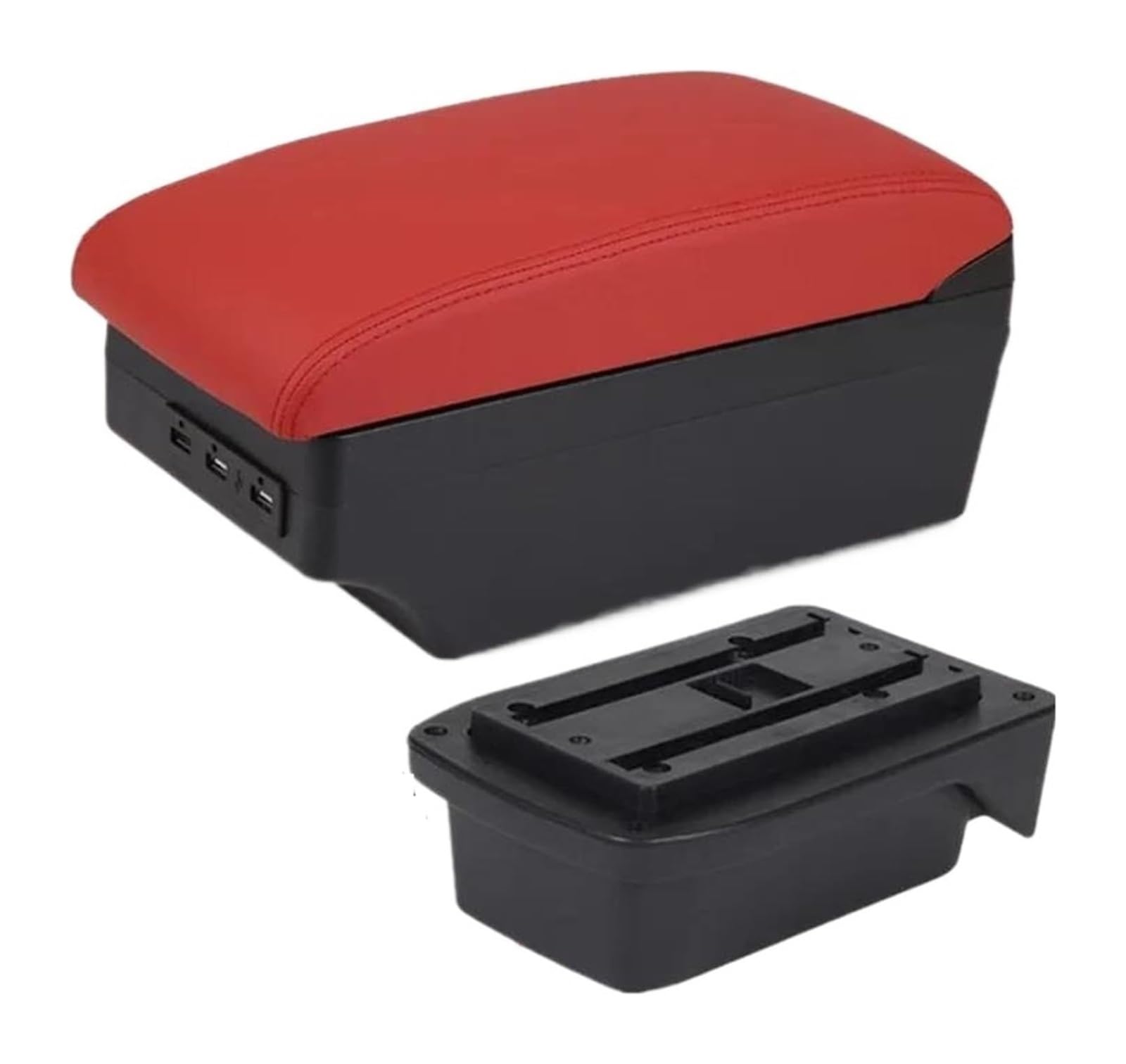 Glove Handschuhfach Für T&oyota Für Verso EZ Auto Armlehne Box Innen Details Teile Lagerung Box USB Center Console Storage Box(C4 Red 7usb) von BUTUFYTR