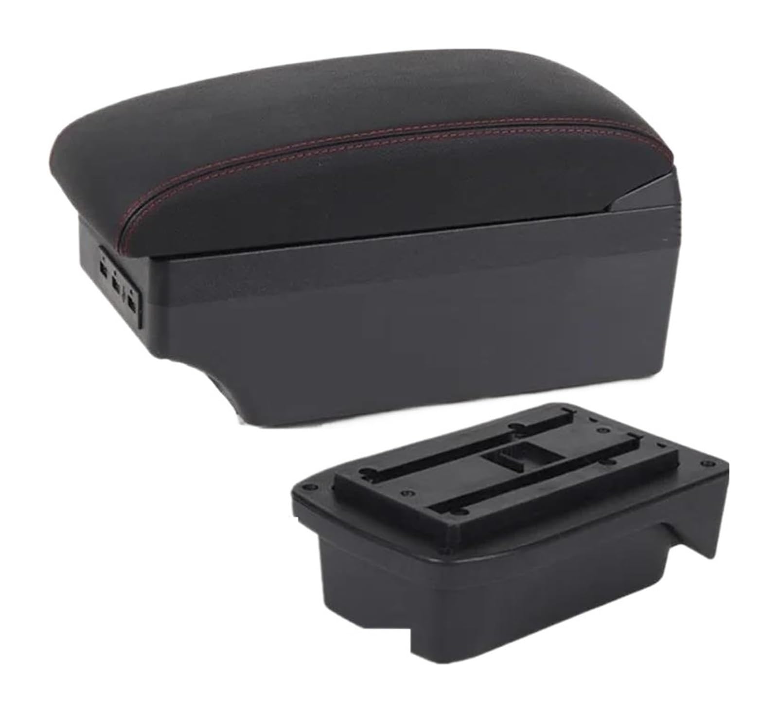 Glove Handschuhfach Für T&oyota Für Verso EZ Center Console Storage Box Auto Armlehne Box Zentrum Storage Box Innen Teile Mit USB(C1 Red Line 7usb) von BUTUFYTR