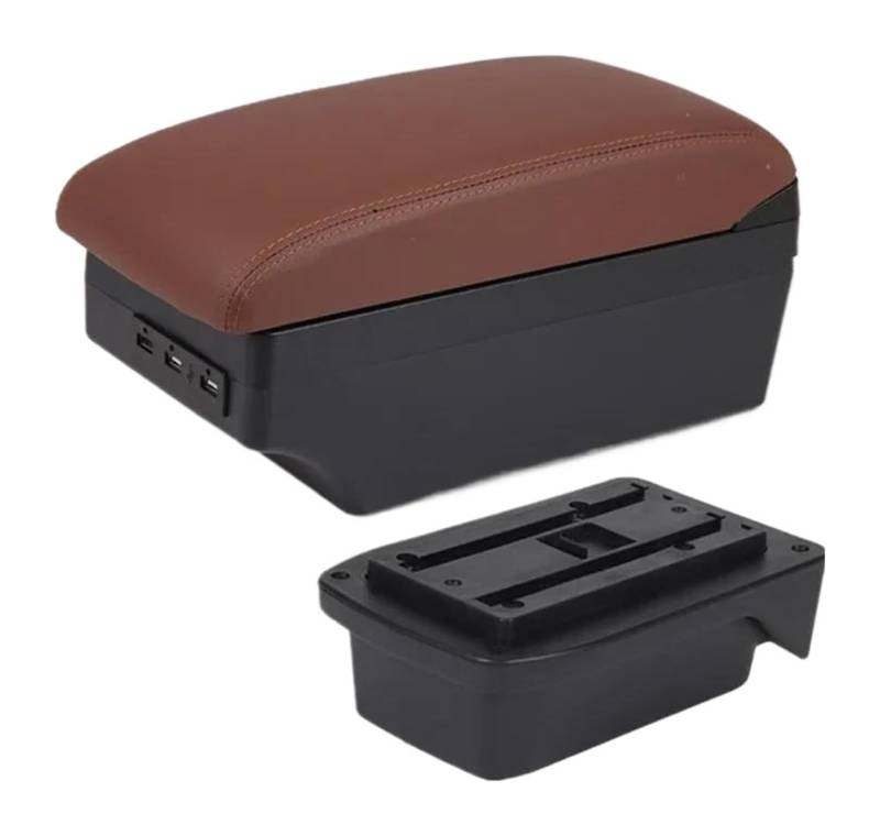 Glove Handschuhfach Für T&oyota Für Verso EZ Center Console Storage Box Auto Armlehne Box Zentrum Storage Box Innen Teile Mit USB(C6 Brown 7usb) von BUTUFYTR