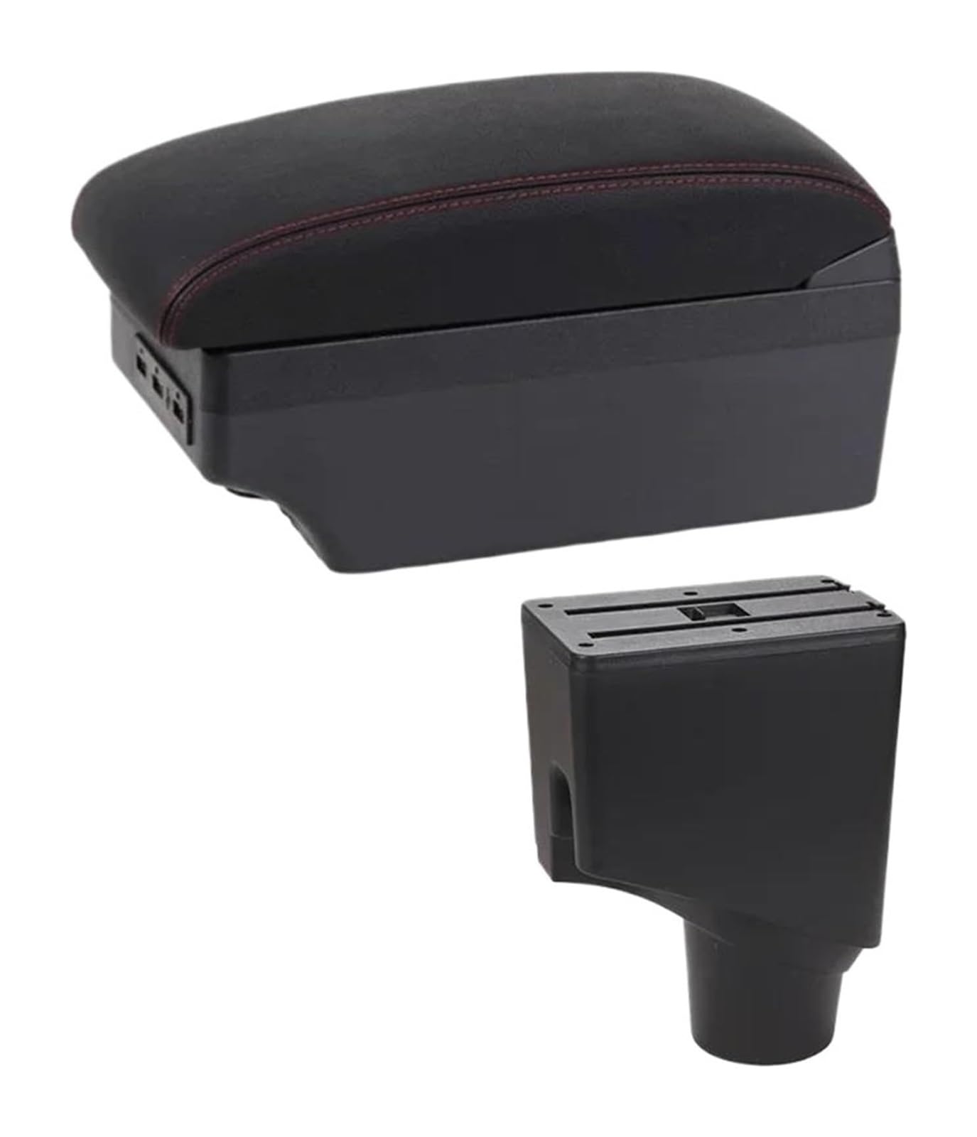 Glove Handschuhfach Für T&oyota Für Yaris 2015-2021 Auto Armlehne Box Zentrale Lagerung Modifikation Arm Rest Center Console Storage Box(E1 Red Line) von BUTUFYTR