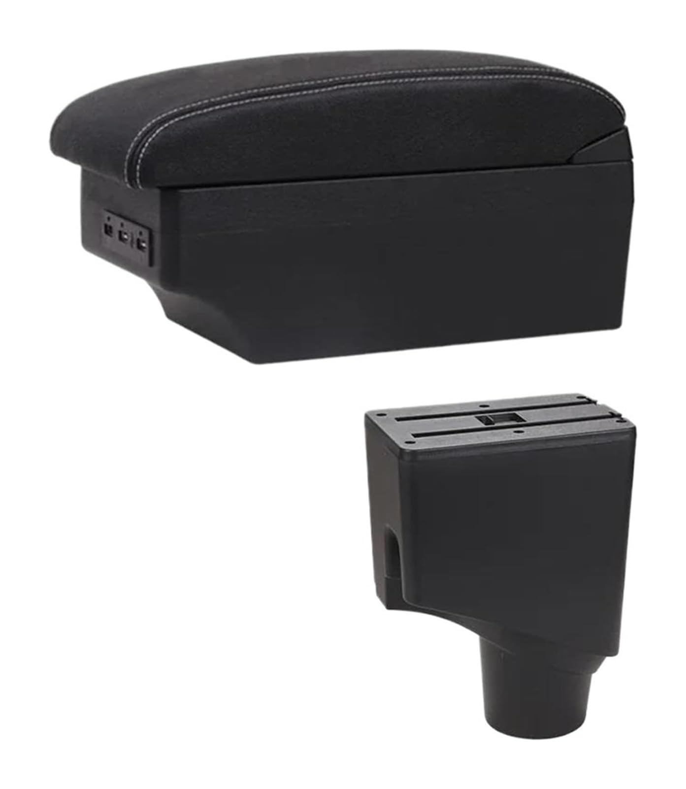Glove Handschuhfach Für T&oyota Für Yaris 2015-2021 Auto Armlehne Box Zentrale Lagerung Modifikation Arm Rest Center Console Storage Box(E1 White Line) von BUTUFYTR