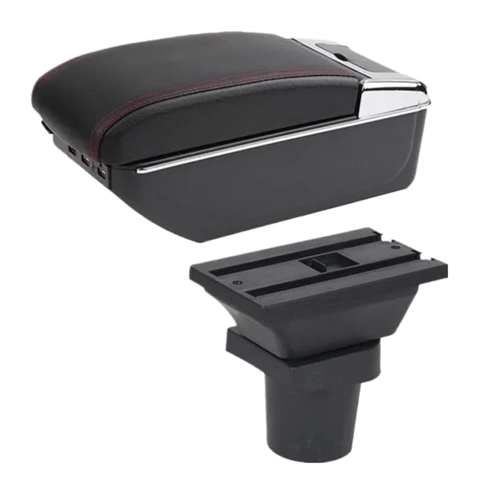 Glove Handschuhfach Für T&oyota Für Yaris 3 Hybrid Für Vitz Auto Armlehne Box Innen Retrofit Center Console Storage Box(C Red Line 7usb) von BUTUFYTR