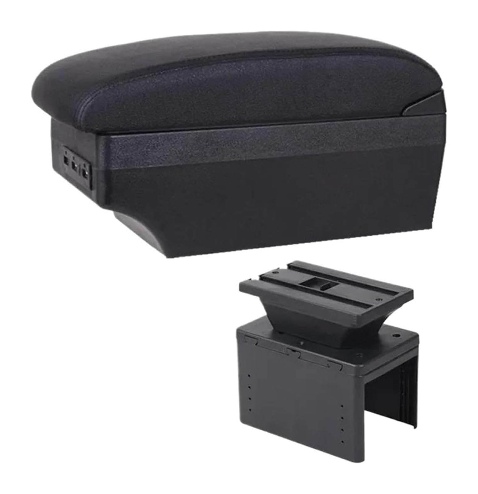 Glove Handschuhfach Für TT Coupe Für TT Center Storage Box Teile Mit USB Auto Armlehne Box Armlehne Lagerung Box(E1 Black Line) von BUTUFYTR