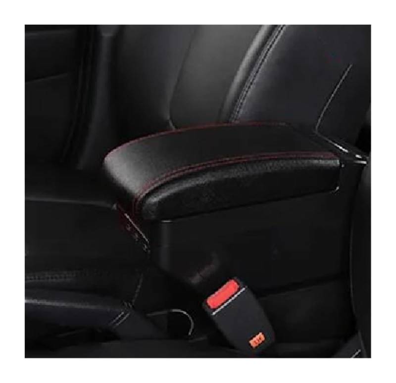 Glove Handschuhfach Für VW Für Vento Für Polo V 2009-2020 Mittelkonsolen-Aufbewahrungsbox Autoarmlehnenbox Mittelkonsolen-Aufbewahrungsbox USB(E Black Red 9 Usb) von BUTUFYTR