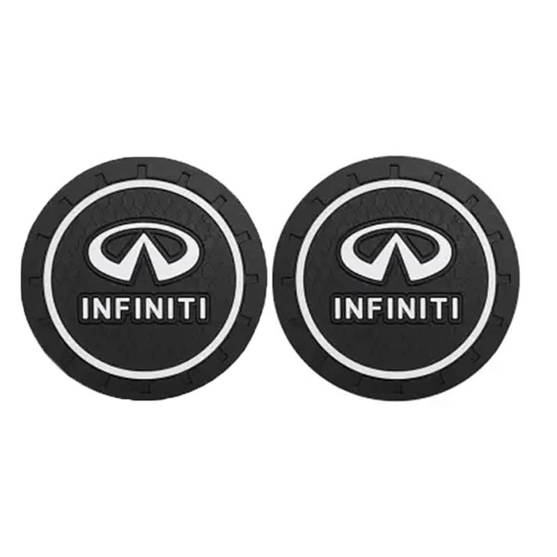 2 Stück Auto Untersetzer, für Infiniti ESQ rutschfest Anti-Staub Isolierte Untersetzer Auto Getränkehalter Matte Auto Deko Zubehör,A von BUVBRJDR