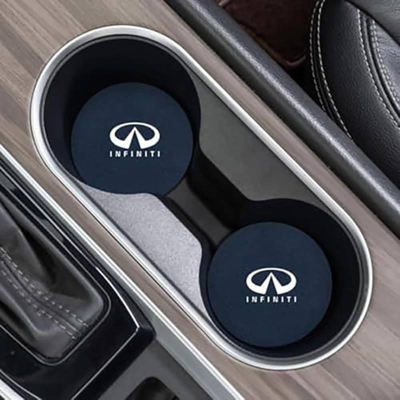 2 Stück Auto Untersetzer, für Infiniti FX35 FX50 2009 2010 rutschfest Anti-Staub Isolierte Untersetzer Auto Getränkehalter Matte Auto Deko Zubehör,B von BUVBRJDR