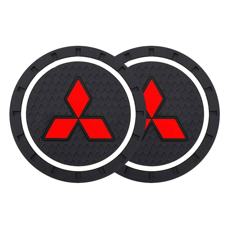 2 Stück Auto Untersetzer, für Mitsubishi L200 V 2019-2024 rutschfest Anti-Staub Isolierte Untersetzer Auto Getränkehalter Matte Auto Deko Zubehör,A von BUVBRJDR